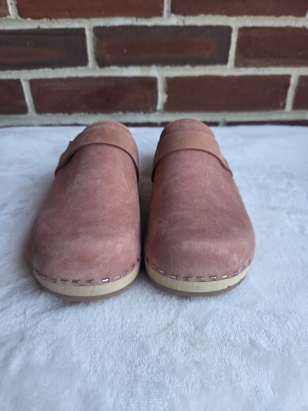 Sandgrens Swedish Wooden Clogs Dusty Rose Suede Slip On Mules EU 37 - Picture 13 of 13